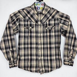 Christian Audigier Shirt Mens Extra Large Long Sleeve Button Up Plaid Casual